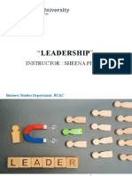 "Leadership: Instructor: Sheena Pitafi