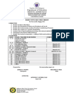 Tizon Elementary School Objectives Record June 2021
