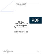Te-10A, Te-10D and Tu-20D Thermoregulator Operator'S Manual: Instructions For Use