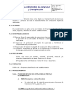 Procedimientos limpieza desinfección establecimiento