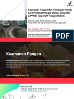 Keamanan Pangan Dan Penerapan Prinsip Cara Produksi Pangan Olahan Yang Baik (CPPOB) Bagi UMK Pangan Olahan