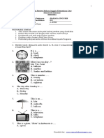 Soal Ukk Bahasa Inggris SD Kelas 1