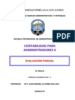 2da PARTE - EVALUACIÓN PARCIAL (Contabilidad para Administradores II - A1) Tarea