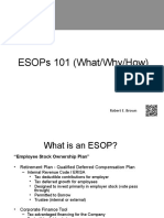 Esops 101 (What/Why/How) : Robert E. Brown