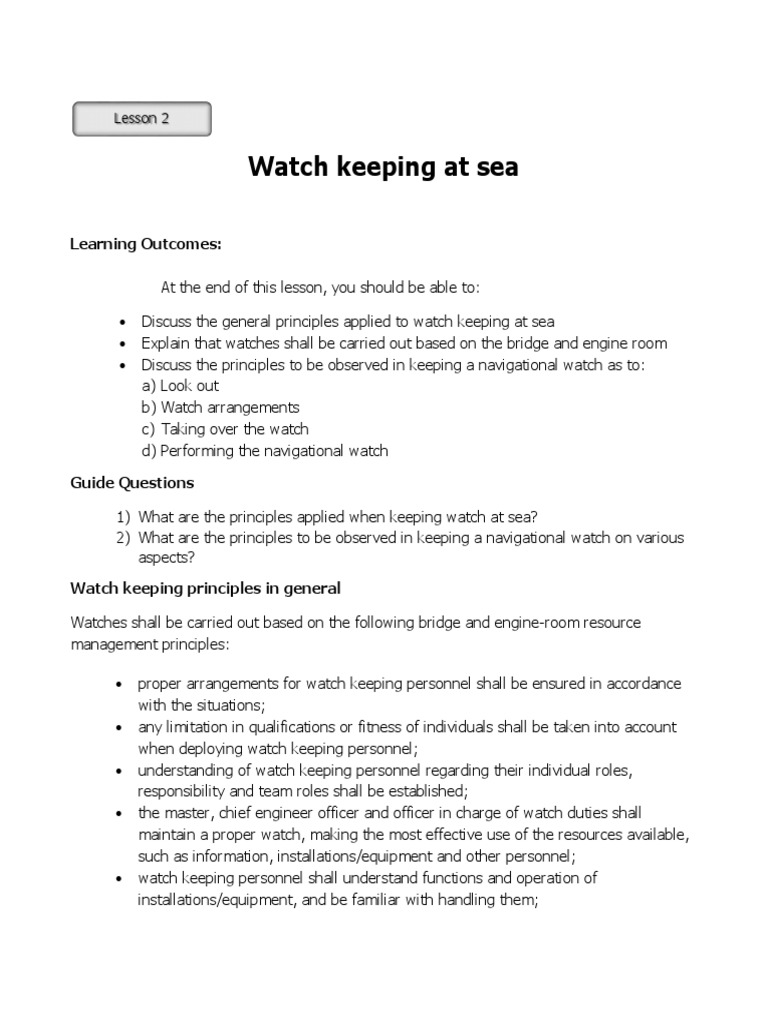 Navigational Watchkeeping Principles A Comprehensive Guide to