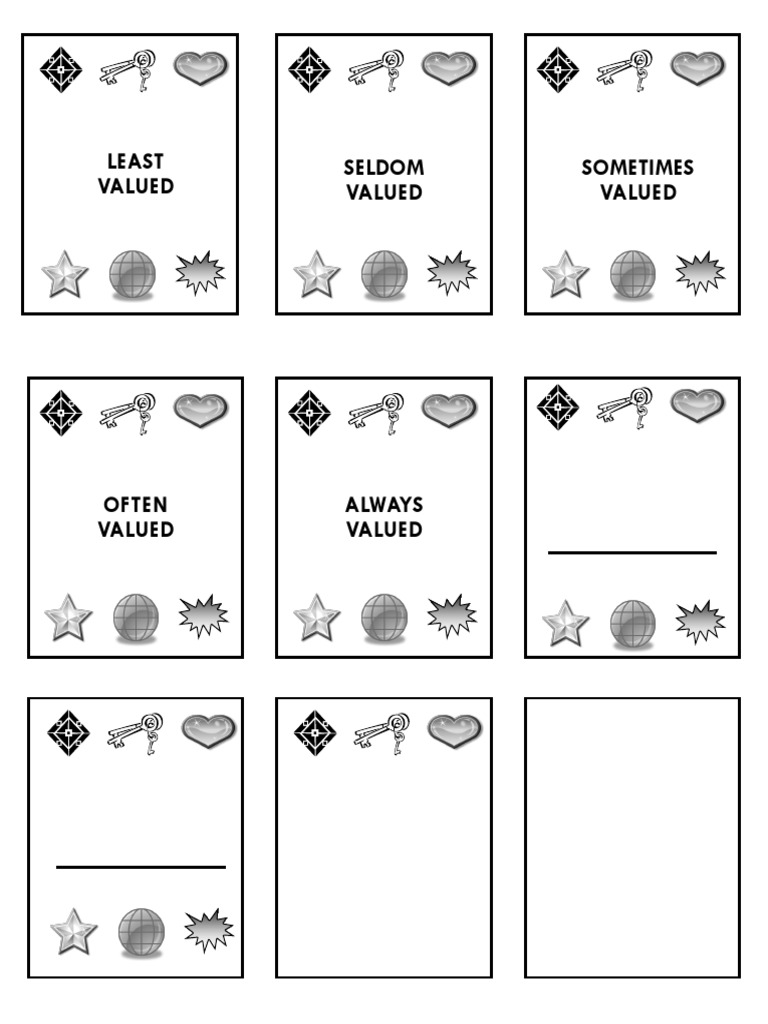 Value Cards For Core Values (English Only) | PDF | Love | Self