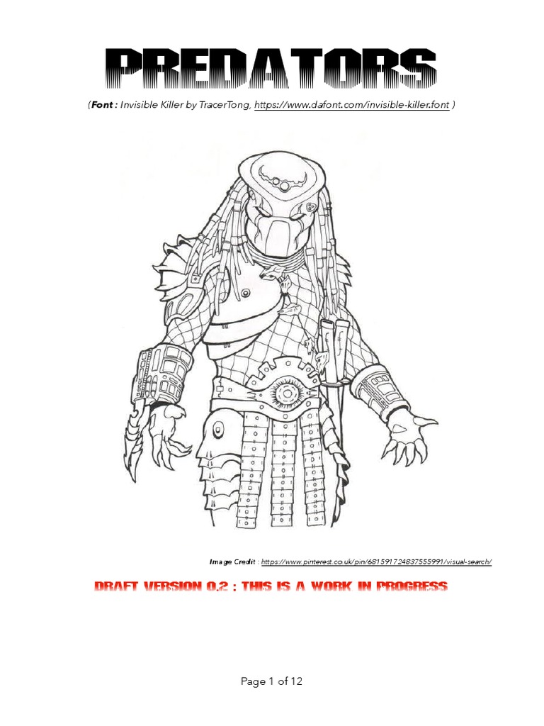 Predator RPG: Yautja Overview | PDF | Predation