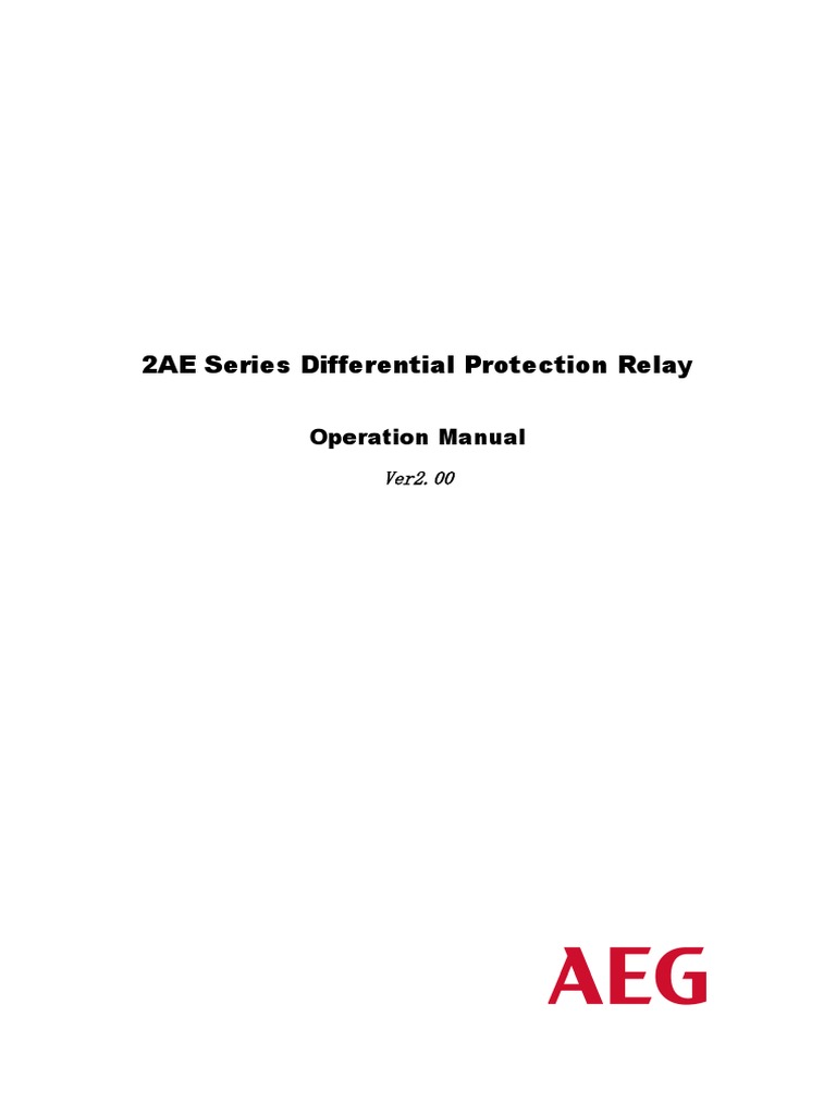 2AE Differential Protection Relay Manual | PDF | Menu (Computing ...