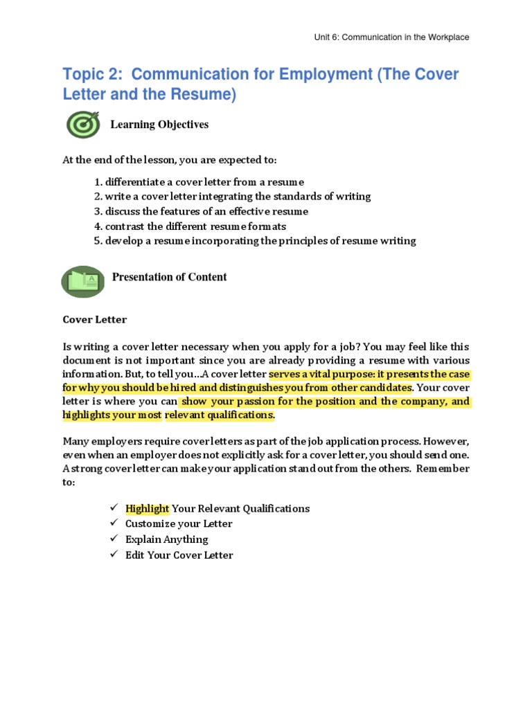 Cover Letter and Resume Essentials | PDF | Résumé | Communication