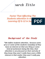Research Title: Factor That Affecting The Students Attention in Modular Learning of G-12 in Sepnas