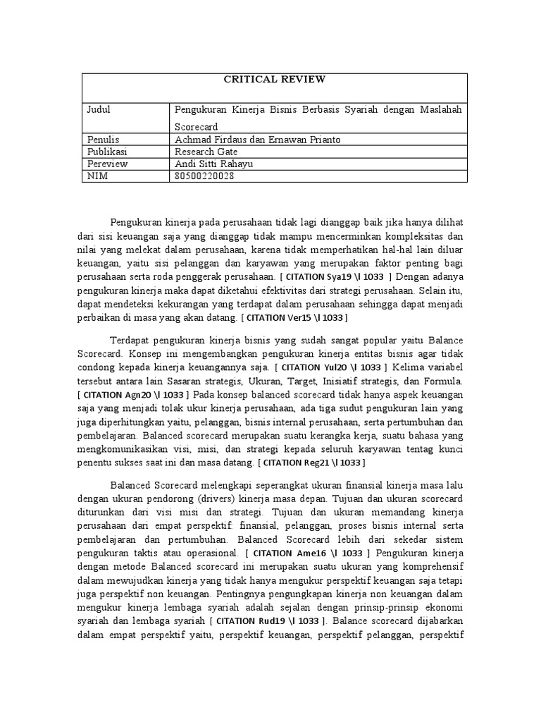 Critical Review 6 PDF
