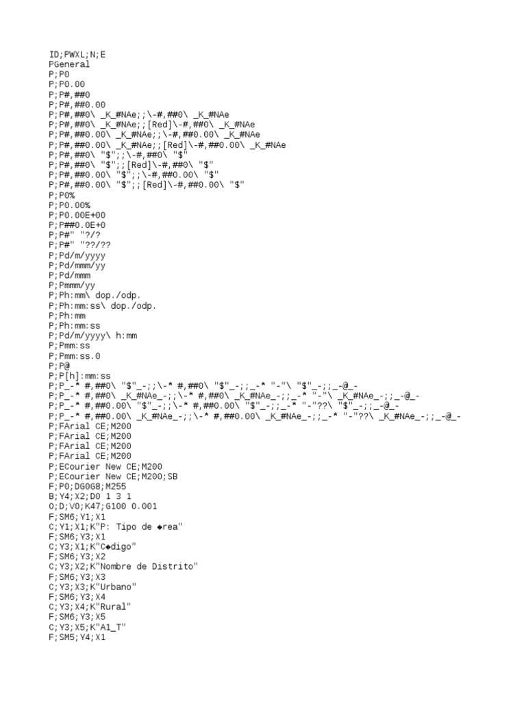 Excel Formatting Codes Guide | PDF