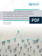 Analysing and Using Routine Data To Monitor The Effects of Covid-19 On Essential Health Services