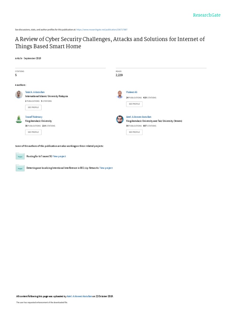 A Review of Cyber Security Challenges, Attacks and Solutions For ...