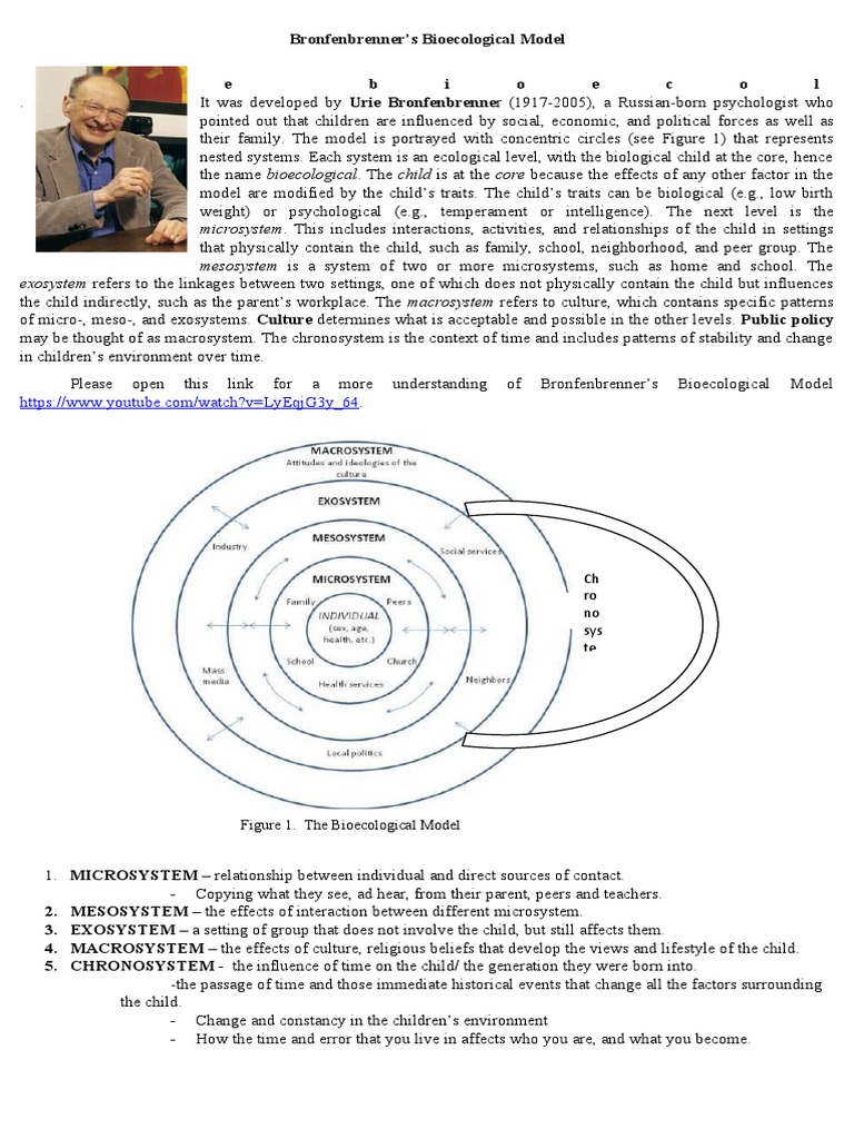 Bronfenbrenner's Bioecological Model: CH Ro No Sys Te | PDF ...