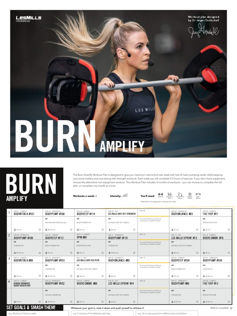 Amplify: Workout Plan Designed by DR Jinger Gottschall | PDF | High ...