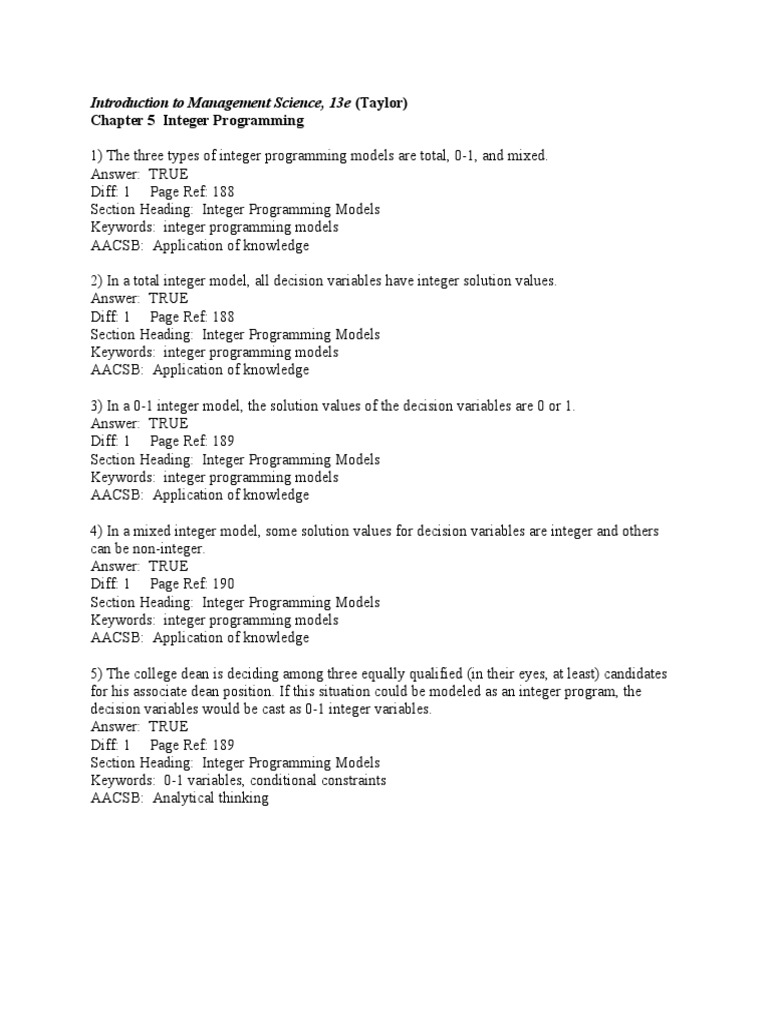 Integer Programming (3rd Book) | PDF | Linear Programming ...
