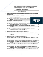 The General Answers To Questions For The Methods To Calculate The Customs Value of Imported Goods and Due Attentions in Relation To Such Methods