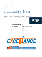 Application Note: Lync 2010 Deployment Guide