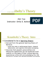 Krumboltz's Theory: Instructor: Emily E. Bullock, PH.D