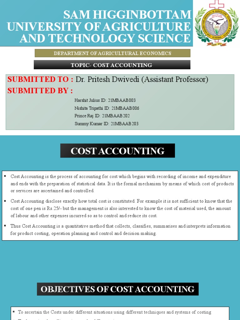 Cost Accounting PDF Cost Accounting Labour Economics