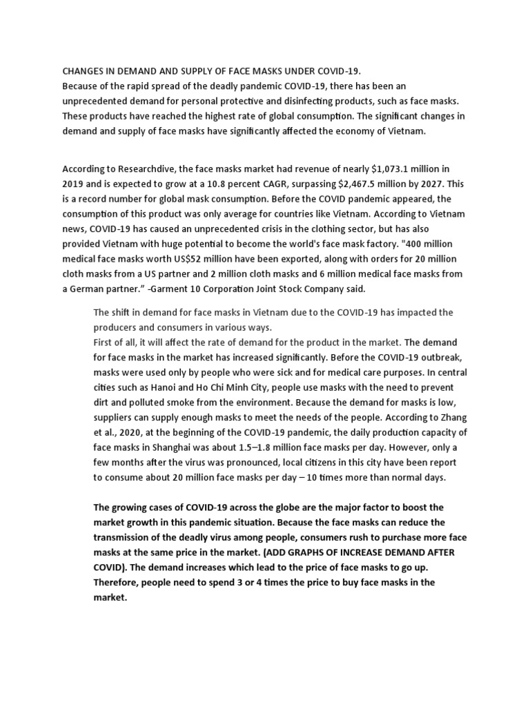 Face Mask Demand and Supply Trends in COVID-19 | PDF | Supply ...