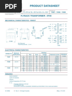 Product Datasheet: Flyback Transformer - Ef20