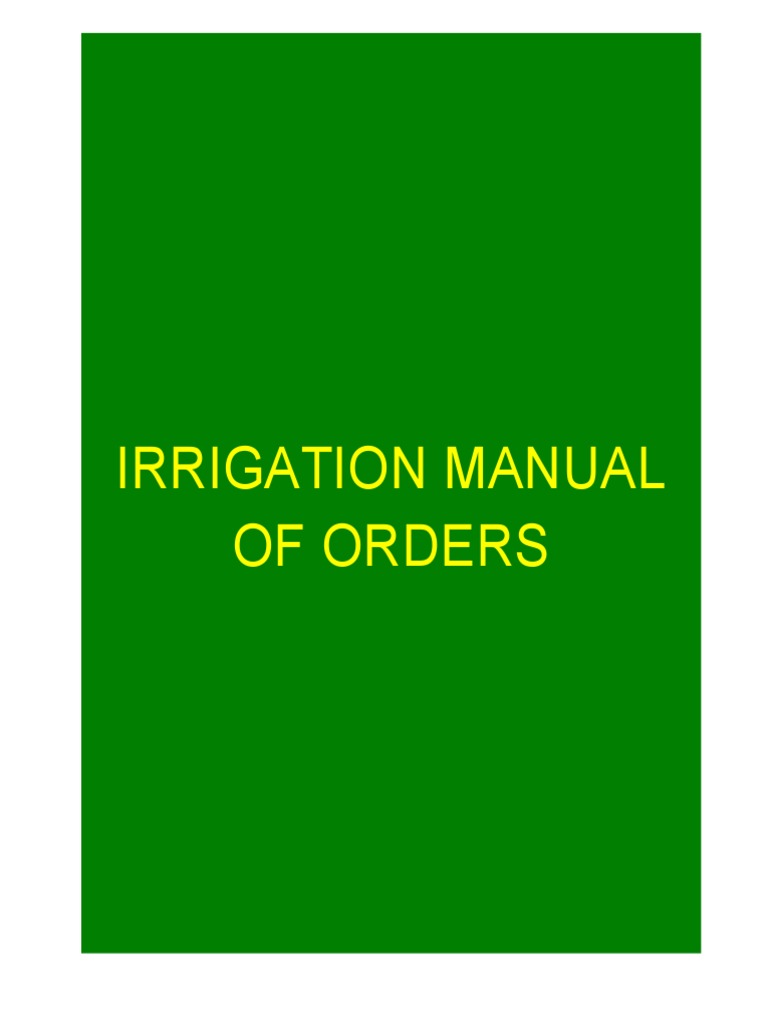 9810 Irrigation Manual of Orders English PDF Budget Irrigation