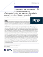 Strengthening Community and Stakeholder Participation in The Implementation of Integrated Vector Management For Malaria Control in Western Kenya: A Case Study