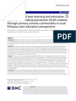 Acceptability of Peer Learning and Education Approach On Malaria Prevention (PLEA-malaria) Through Primary Schools Communities in Rural Ethiopia: Peer Educators' Perspectives