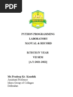 Python Programming Laboratory Manual & Record: Assistant Professor Maya Group of Colleges Dehradun