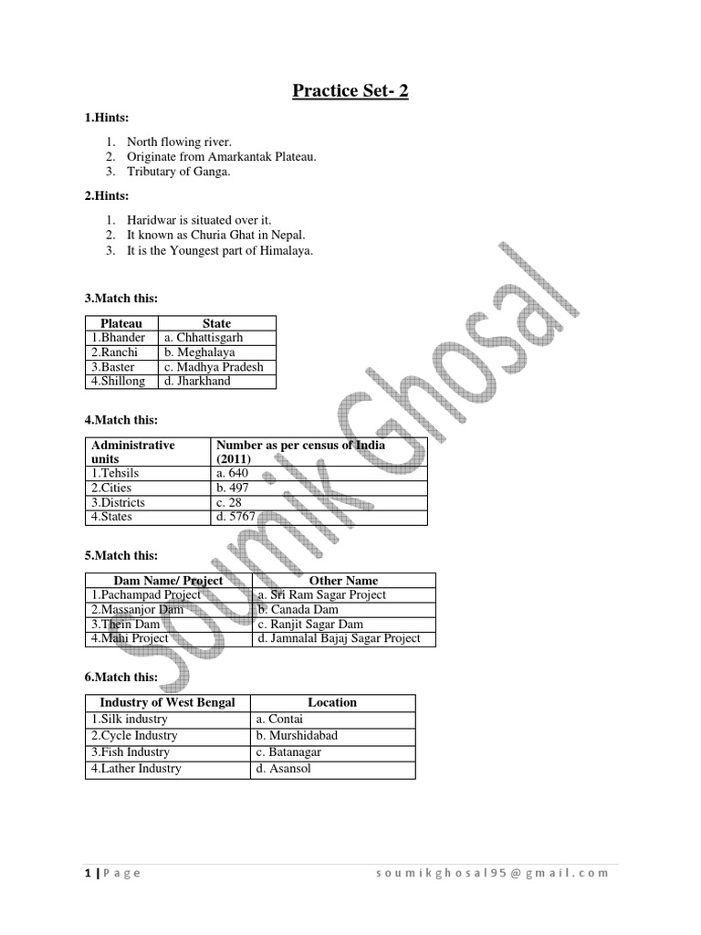 Practice Set - 2 For WBCS MISC Class | PDF