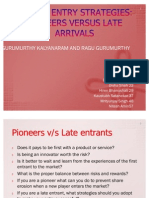 Strategies for Pioneers and Late Entrants in a Market