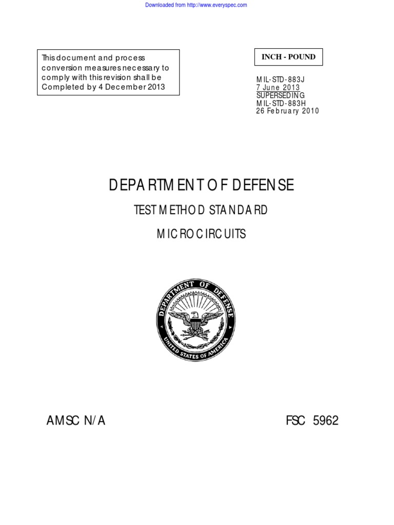 MIL-STD-883J Microcircuits Standard | PDF | Accuracy And Precision ...