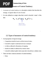 2.1 Measures of Central Tendency