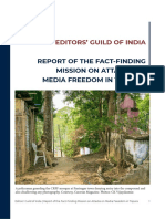 Report of The Fact-Finding Mission On Attacks On Media Freedom in Tripura