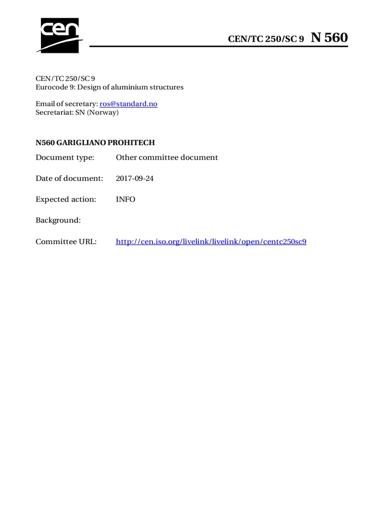 CEN/TC 250/SC 9: N560 Garigliano Prohitech | PDF | Truss | Bridge