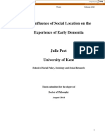 The Influence of Social Location On The Experience of Early Dementia