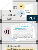 "The Securiti ES Regulat ION Code" Continuatio N .: ¡Hol A!