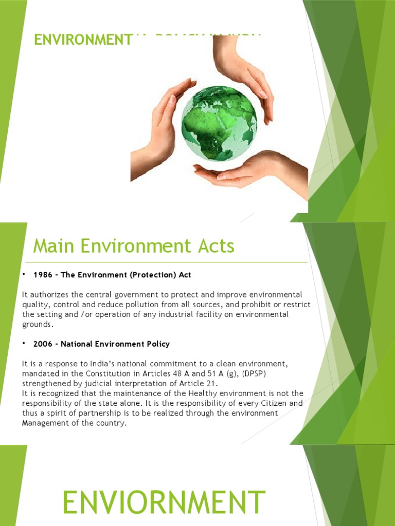 India's National Environmental Policy Overview | PDF | Environmental ...