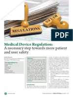 Medical Device Regulation:: A Necessary Step Towards More Patient and User Safety