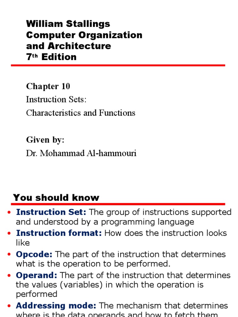 10 Instruction Sets Characteristics | PDF | Central Processing Unit ...