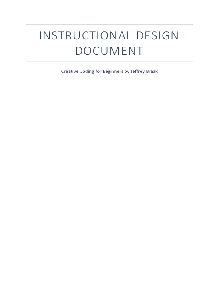 Instructional Design Document PDF Html Learning