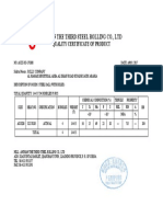 Anshan The Third Steel Rolling Co., LTD: Quality Certificate of Product