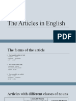 The Articles in English