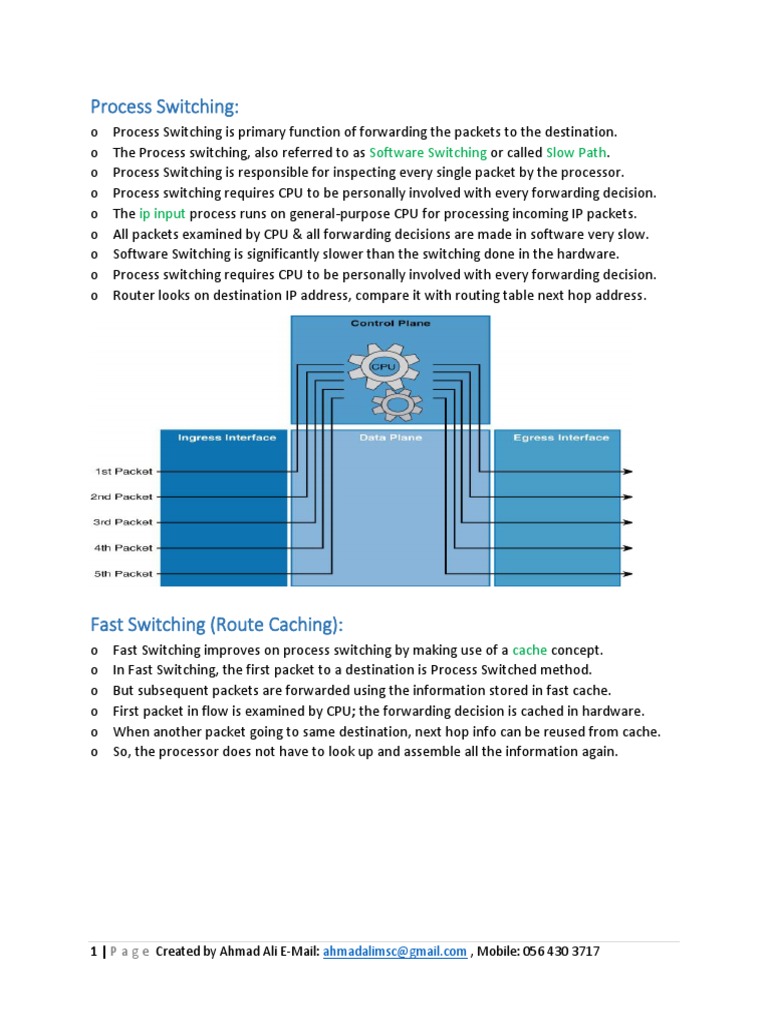 Process Switching Software Switching Slow Path PDF Router