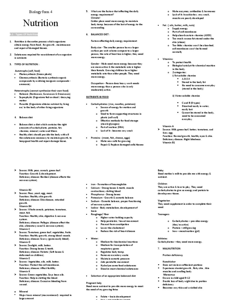 Biology Form 4 | PDF | Amino Acid | Lipid