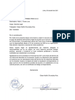 Carta Renuncia de Keisy Perez