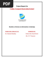 "Online Transport Reservation System": Project Report On