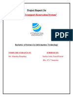 "Online Transport Reservation System": Project Report On